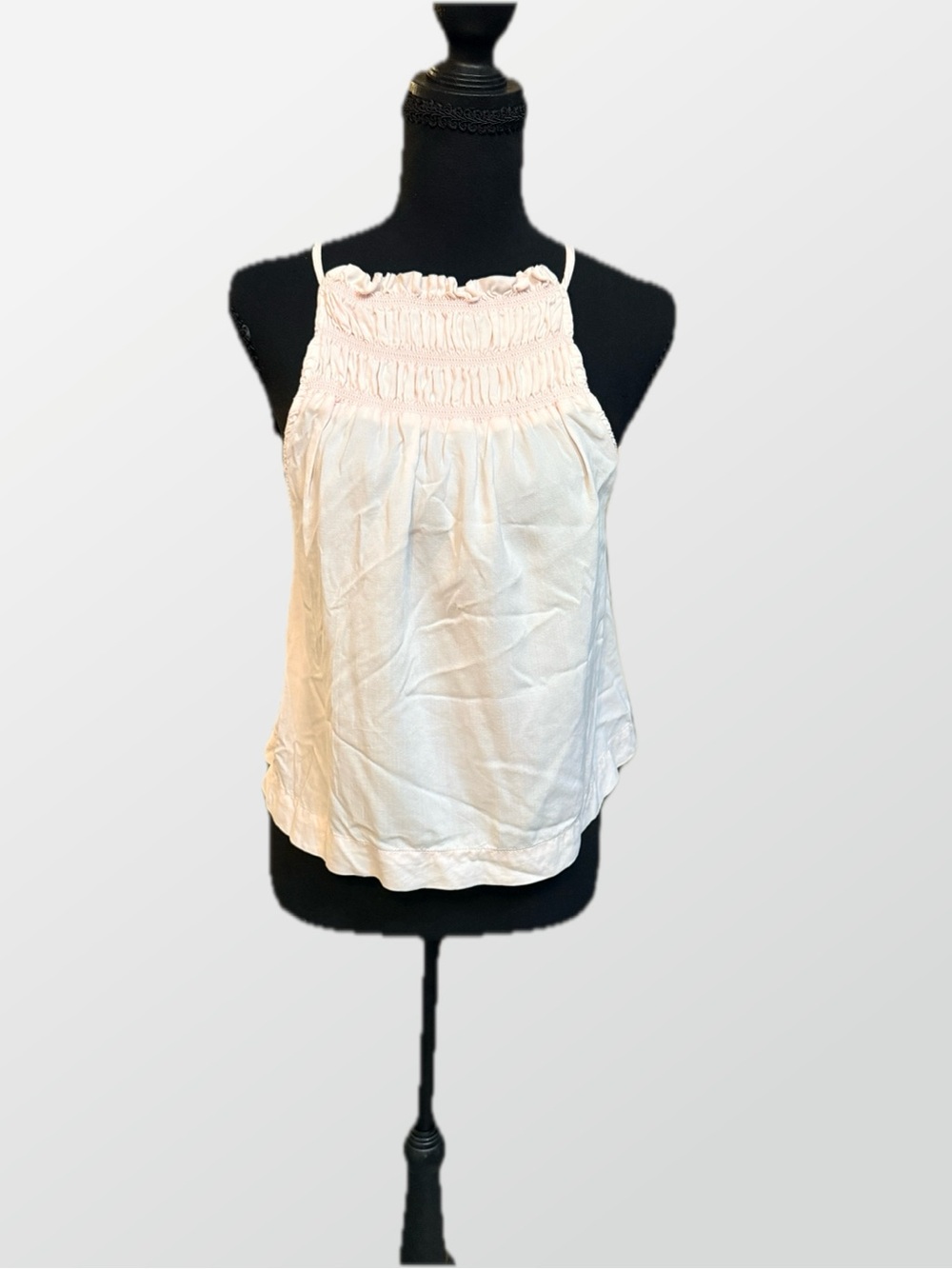 Anthropologie cloth & stone light blush pink Smocked Halter Camisole Sz XS
